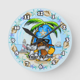 Horloge Ronde Lutins de plage