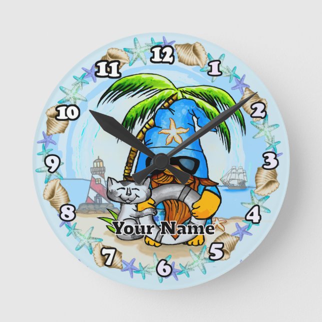 Horloge Ronde Lutins de plage (Recto)