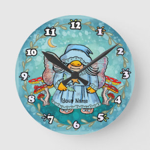 Horloge Ronde Lutins Fées