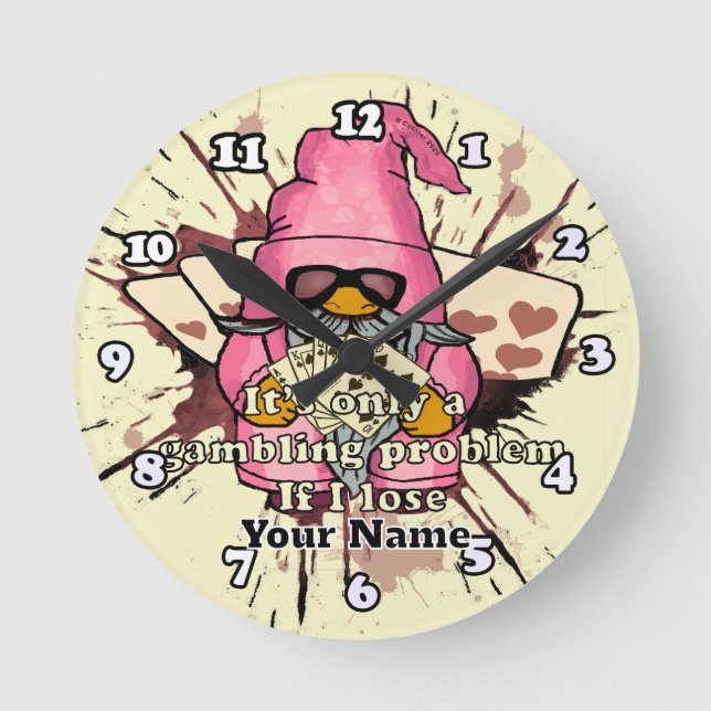 Horloge Ronde Lutteur contre le jeu compulsif gnome (Recto)