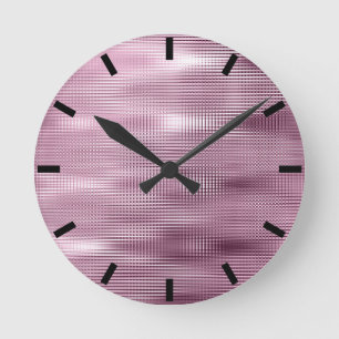 Horloge Ronde Lux abstrait métallique de Bordeaux noir de