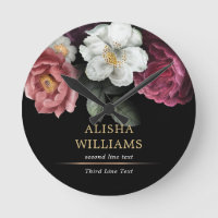 Luxe Floral Black Gold Personnalisé Élégant