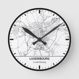 Horloge Ronde Luxembourg Clock City Line Art
