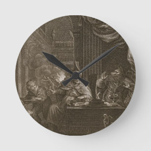 Horloge Ronde Lycaon métamorphosé en loup, 1731 (gravure)