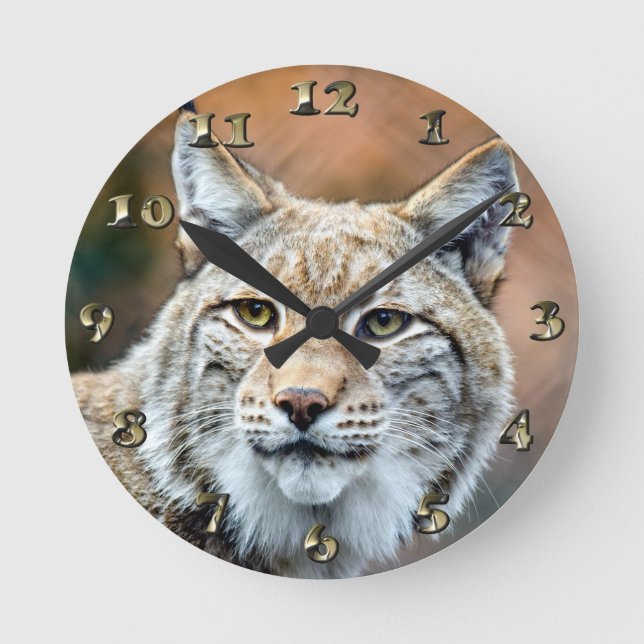 Horloge Ronde Lynx Bobcat Wildlife (Recto)