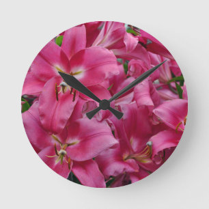 Horloge Ronde Lys stargazers roses