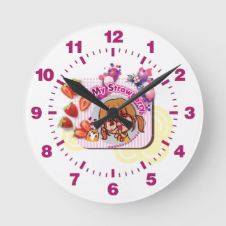 Horloge Ronde Ma fraise à l'horloge
