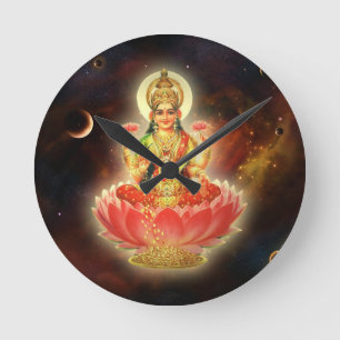 Horloge Ronde Maa Maha Lakshmi Devi Laxmi Goddess of Wealth