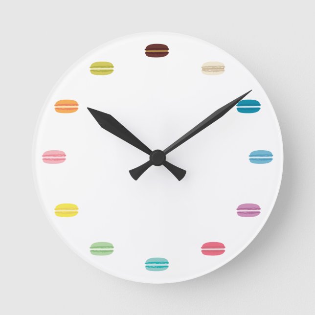 Horloge Ronde Macarons arc-en-ciel (Recto)
