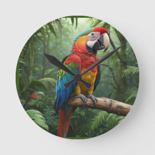 Horloge Ronde Macaw Parrot