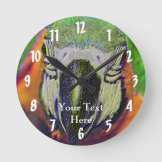 Horloge Ronde Macaw Parrot Face Animal