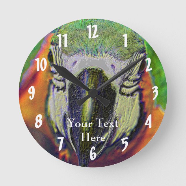 Horloge Ronde Macaw Parrot Face Animal (Recto)