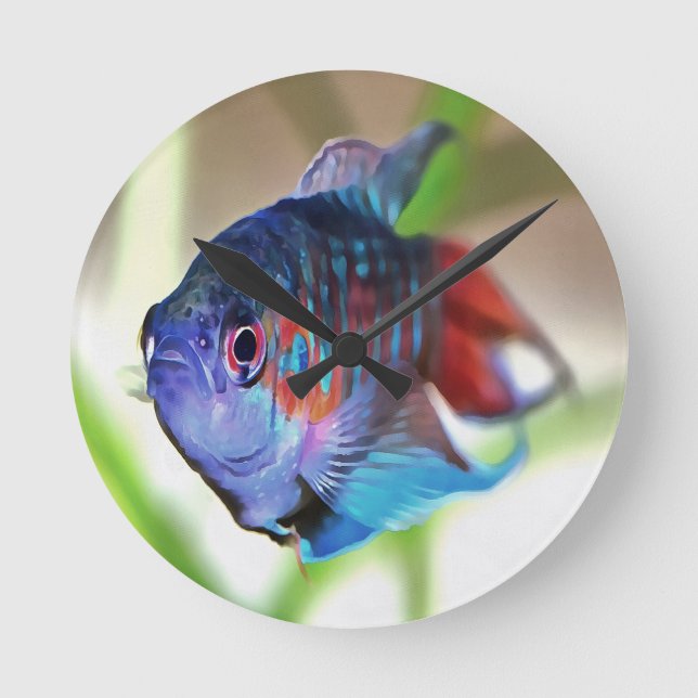 Horloge Ronde Macropodus Opercularis Aquarium Poisson (Recto)