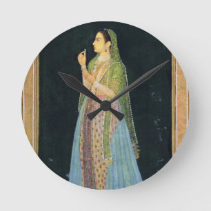 Horloge Ronde Madame tenant une fleur, du petit album de Clive