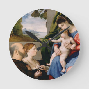 Horloge Ronde Madone et Enfant avec le petit saint Jean