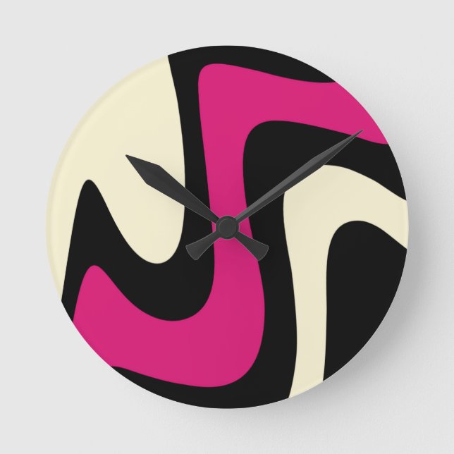 Horloge Ronde Magenta Beige (Recto)