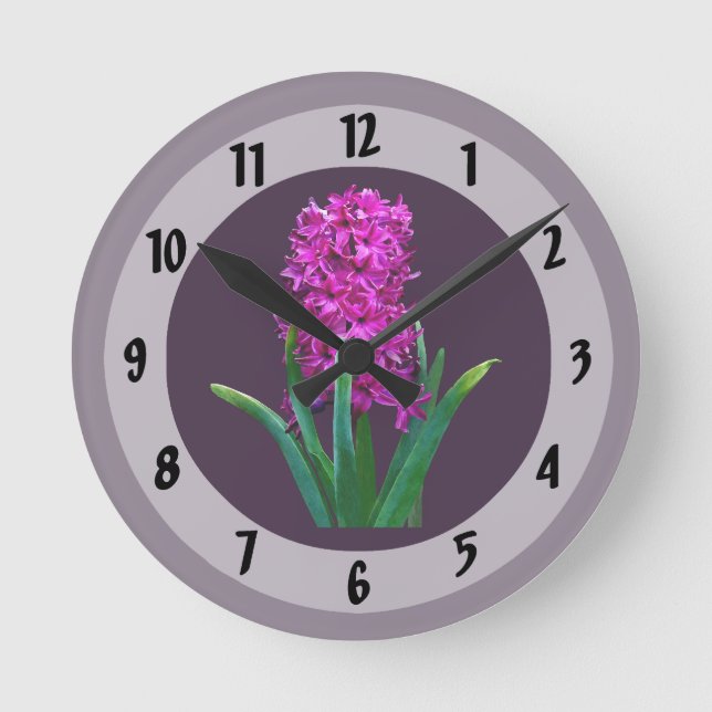 Horloge Ronde Magenta Hyacinth (Recto)