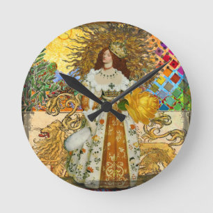 Horloge Ronde Magical Golden Princess Leo Renaissance Woman