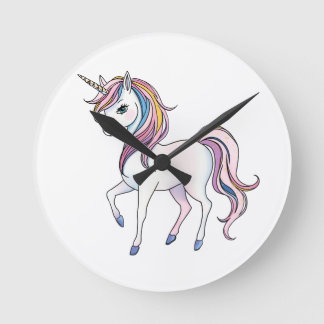 Horloge Ronde Magical Unicorn Dreams - Whimsical Imaginaire Desi