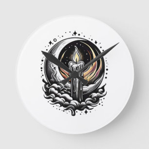 Horloge Ronde Magie sur la Lune