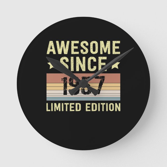 Horloge Ronde Magnifique Depuis 1957 Rétro 65 Anniversaire (Recto)