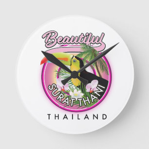 Horloge Ronde Magnifique logo de Surat Thani Thaïlande