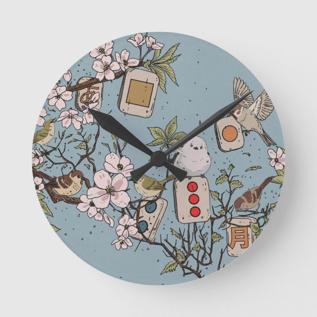 Horloge Ronde Mahjong Lever de lune (Recto)