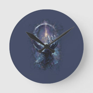 Horloge Ronde Main cosmique de fantasy sombre