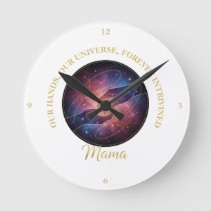 Horloge Ronde Mains célestes Maman Galaxie Univers