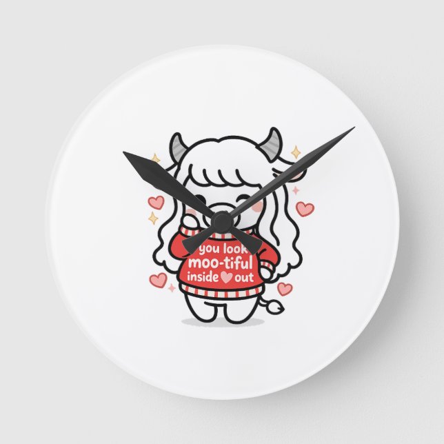 Horloge Ronde Maisie Moo Clock  (Recto)