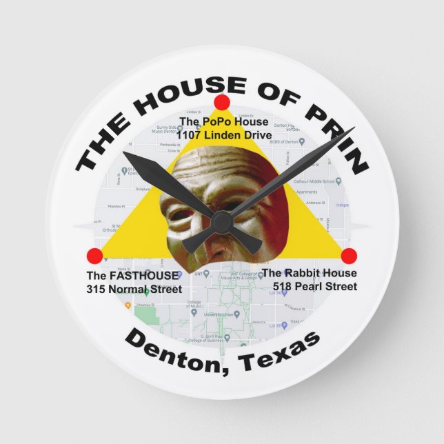 Horloge Ronde Maison de Prin Fasthouse Rabbits PoPo Denton Texas (Recto)