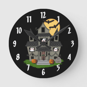 Horloge Ronde Maison hantée d'Halloween