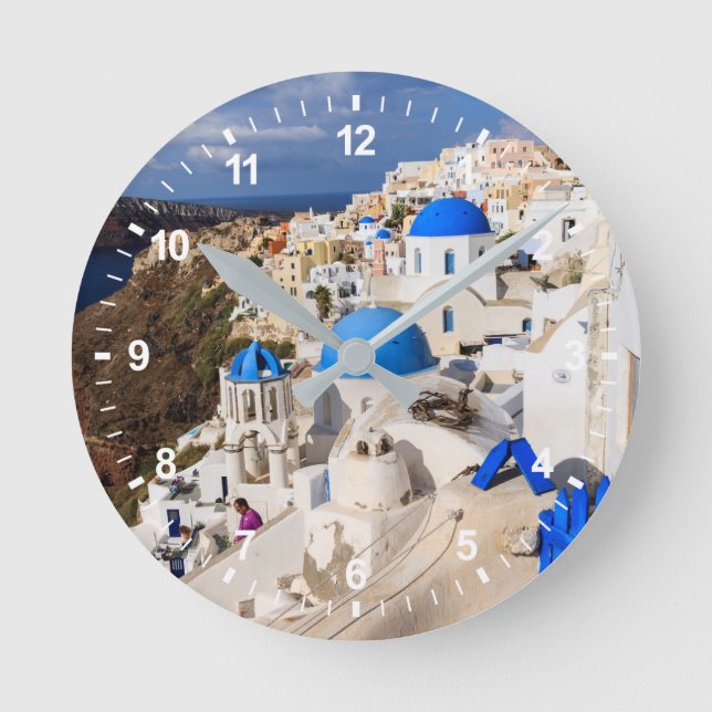 Horloge Ronde Maisons grecques traditionnelles (Recto)