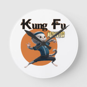 Horloge Ronde Maître Kung Fu Meowster