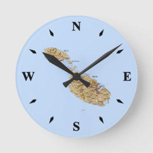 Horloge Ronde Malte Map clock