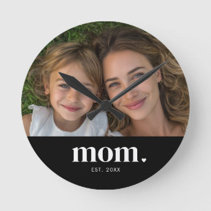 Horloge Ronde Maman a établi une photo minimaliste blanche moder