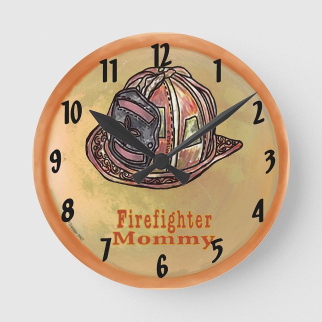 Horloge Ronde Maman Firefighter (Recto)