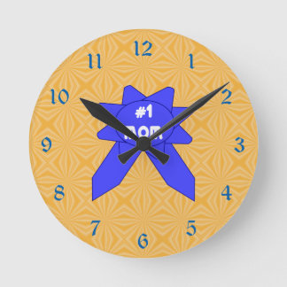 Horloge Ronde Maman numéro 1 Ruban Bleu