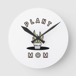 Horloge Ronde Maman plante  