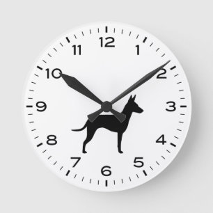 Horloge Ronde Manchester Terrier race Chien Silhouette