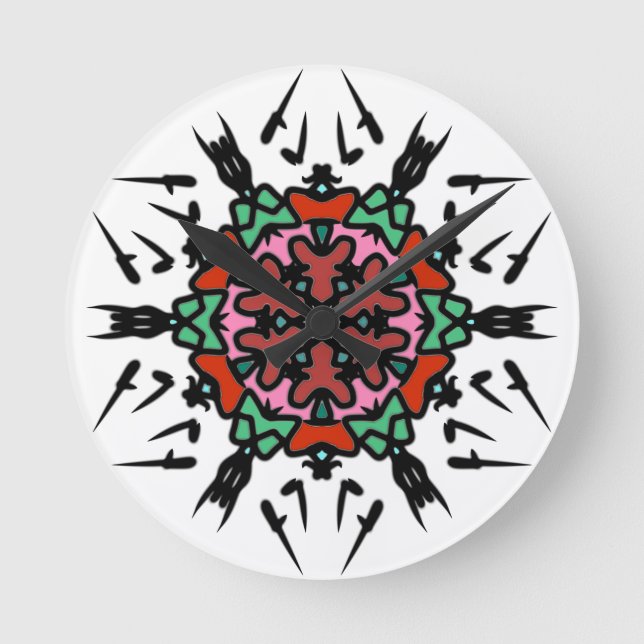 Horloge Ronde Mandala de l'Épine Sacrée (Recto)