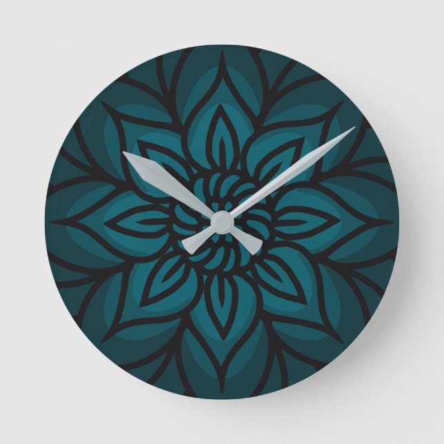 Horloge Ronde Mandala Design Wall Clock (Recto)