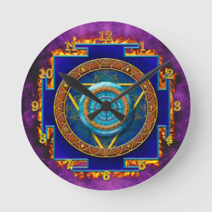 HORLOGE RONDE MANDALA DOUZE RELIGIONS