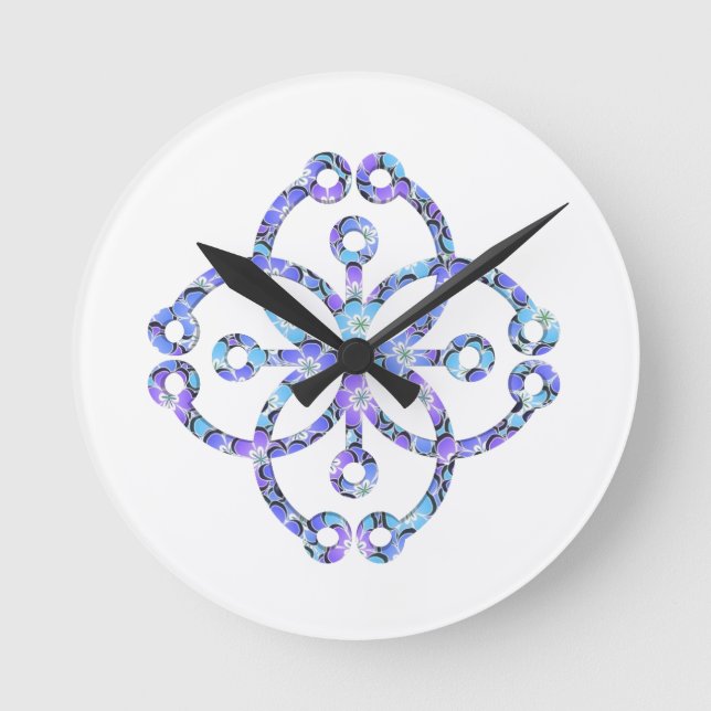 Horloge Ronde Mandala Floral (Recto)