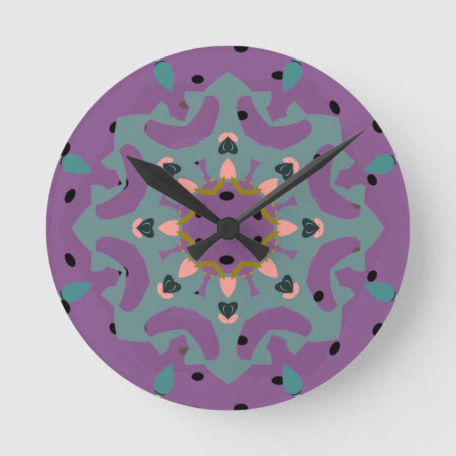 Horloge Ronde Mandala floral (Recto)