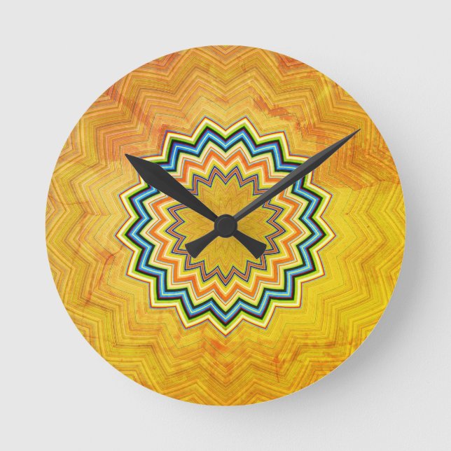 Horloge Ronde Mandala rustique (Recto)