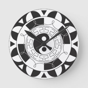 Horloge Ronde Mandala Yin Yang
