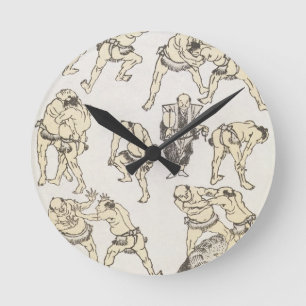Horloge Ronde Manga : études des gestes et postures de lutte