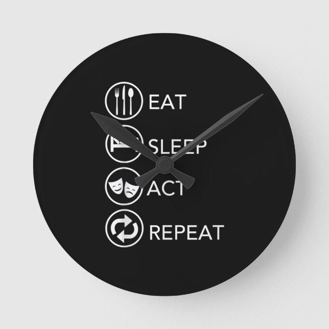 Horloge Ronde Mangez le sommeil Acte Répéter Acteurs Don intérim (Recto)