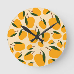 Horloge Ronde Mango Fruit Motif Décor cuisine